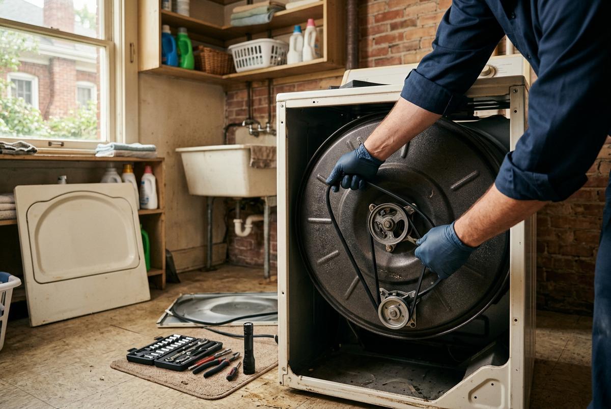 Dryer Repair technician at work