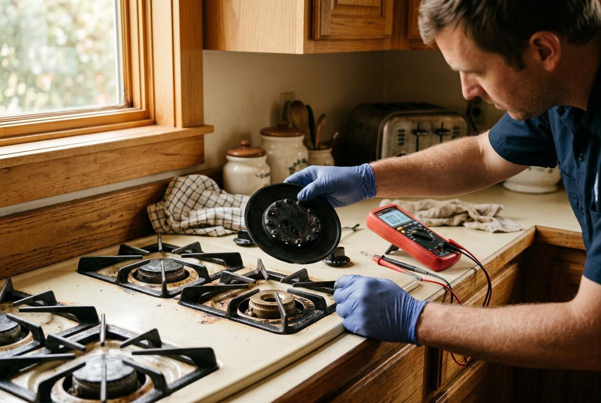 Stove & Range Repair technician at work